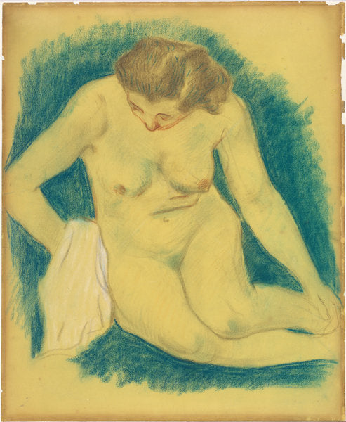 Seated Nude Seen from Above by Paul Gauguin (French, 1848 - 1903), 16X12"(A3)Poster Print