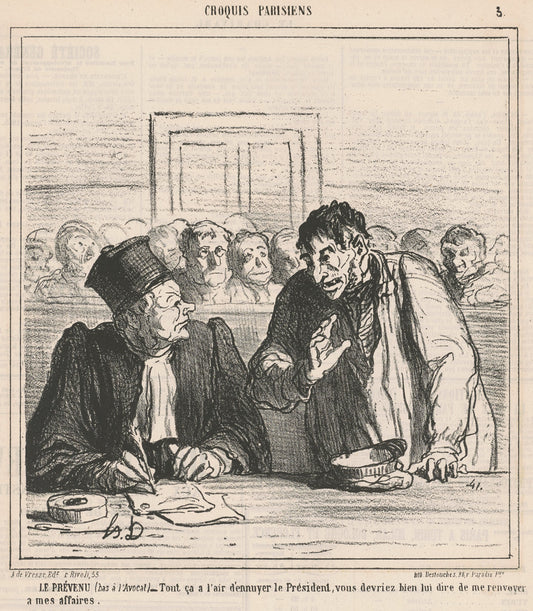 Le prèvenu by Honoré Daumier (French, 1808 - 1879), 16X12"(A3)Poster Print