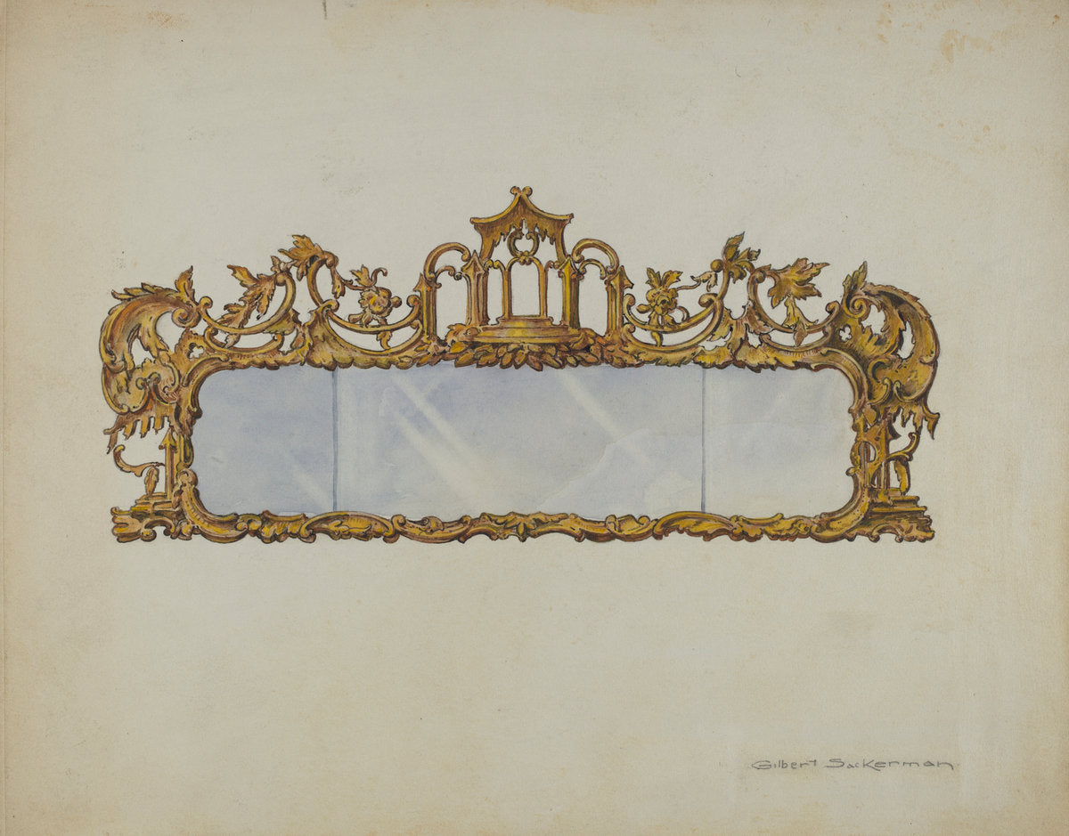 Mirror by Gilbert Sackerman (American, active c. 1935), 16X12"(A3)Poster Print