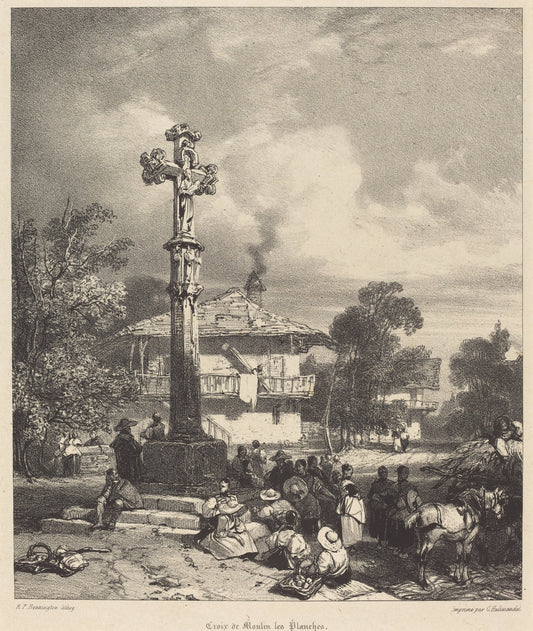 Croix de Moulin-les-Planches by Richard Parkes Bonington (British, 1802 - 1828), 16X12"(A3)Poster Print