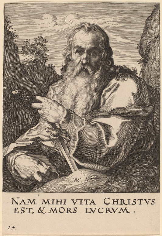 Saint Paul by Hendrik Goltzius (Dutch, 1558 - 1617), 16X12"(A3)Poster Print