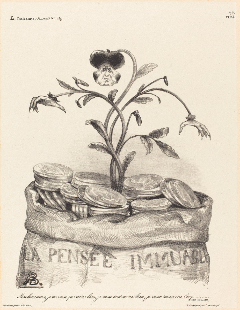 lithograph on chine collé by Auguste Bouquet (La Pensée Immunable), 16X12"(A3)Poster Print
