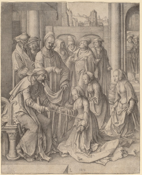 Esther before Ahasuerus by Lucas van Leyden (Netherlandish, 1489/1494 - 1533), 16X12"(A3)Poster Print