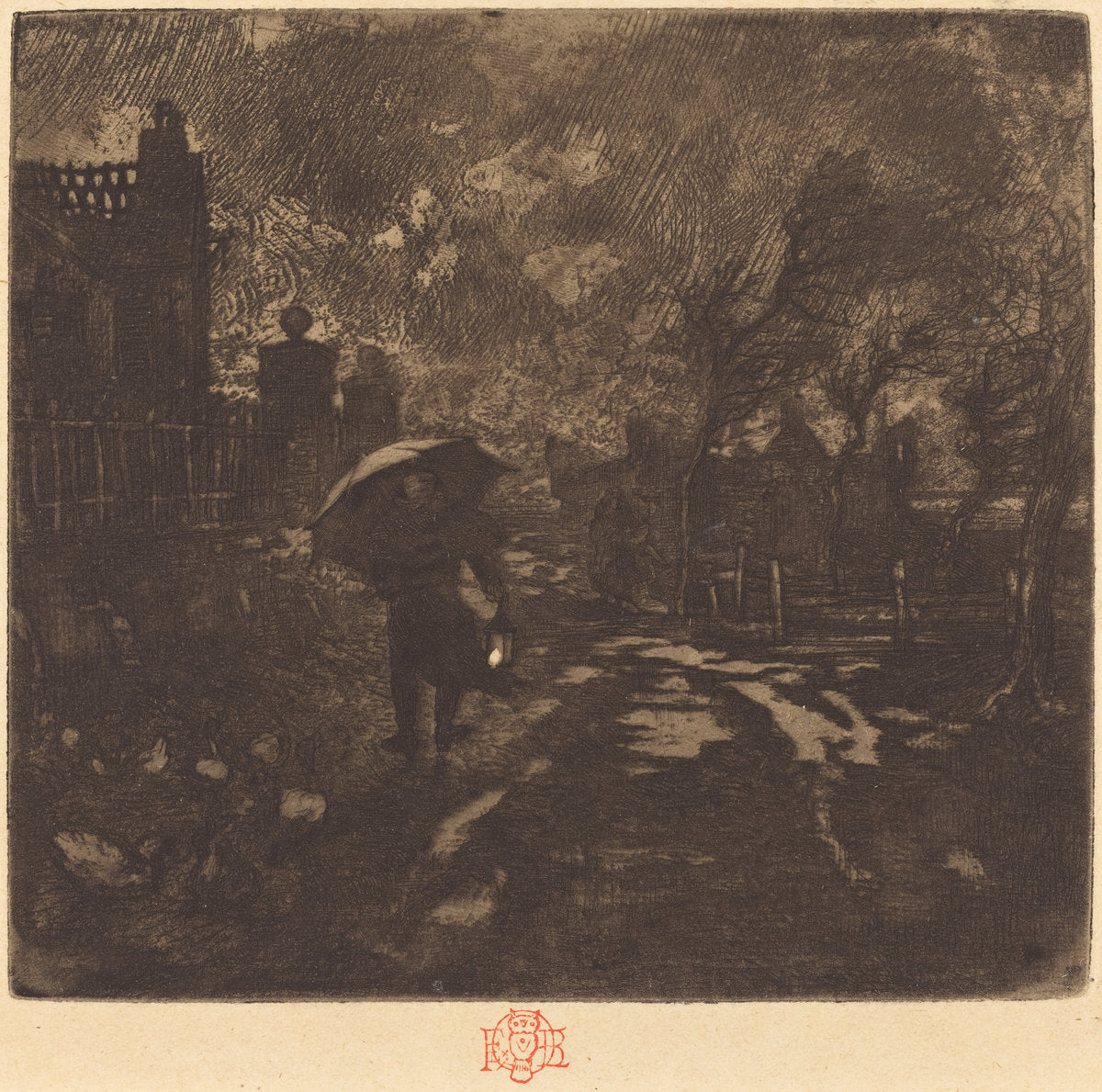 L'Angélus by Félix-Hilaire Buhot (French, 1847 - 1898), 16X12"(A3)Poster Print