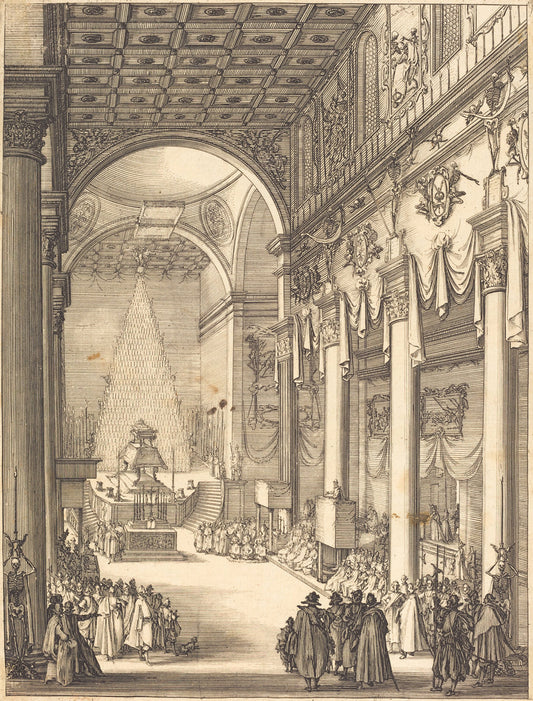 The Catafalque of the Emperor Mathias by Jacques Callot (French, 1592 - 1635), 16X12"(A3)Poster Print