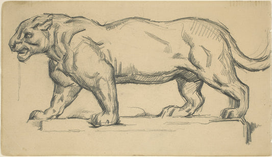 Jaguar by Paul Cézanne after Antoine-Louis Barye (French, 1839 - 1906), 16X12"(A3)Poster Print
