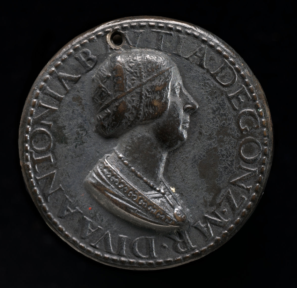 Antonia del Balzo, 1441-1538, Wife of Gianfrancesco Gonzaga di Rodigo 1479 [obverse] by Antico (Mantuan, c. 1460 - 1528), 16X12"(A3)Poster Print