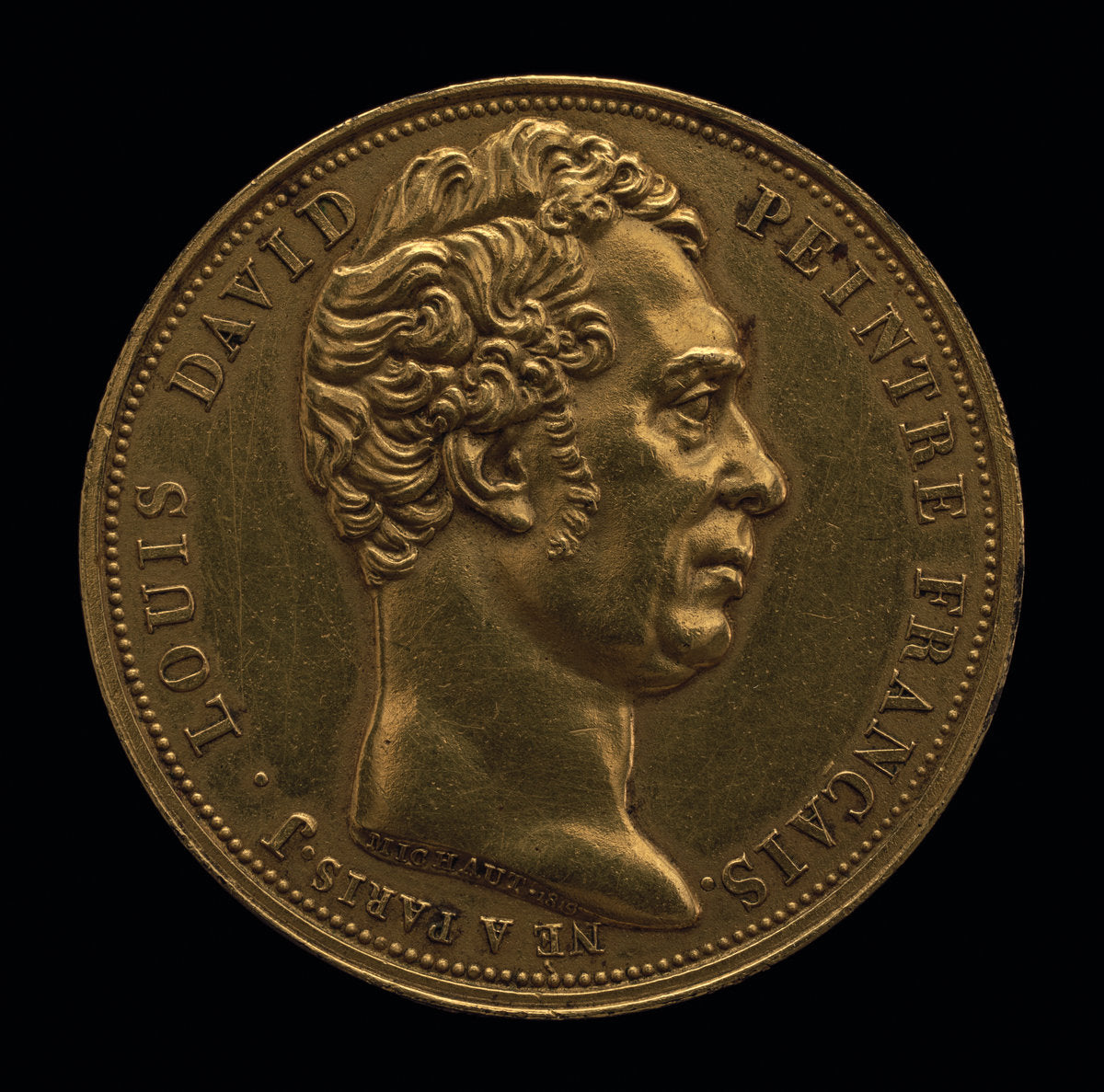 Jacques-Louis David, 1748-1825, Painter [obverse] by Auguste François Michaut (French, 1786 - 1879), 16X12"(A3)Poster Print