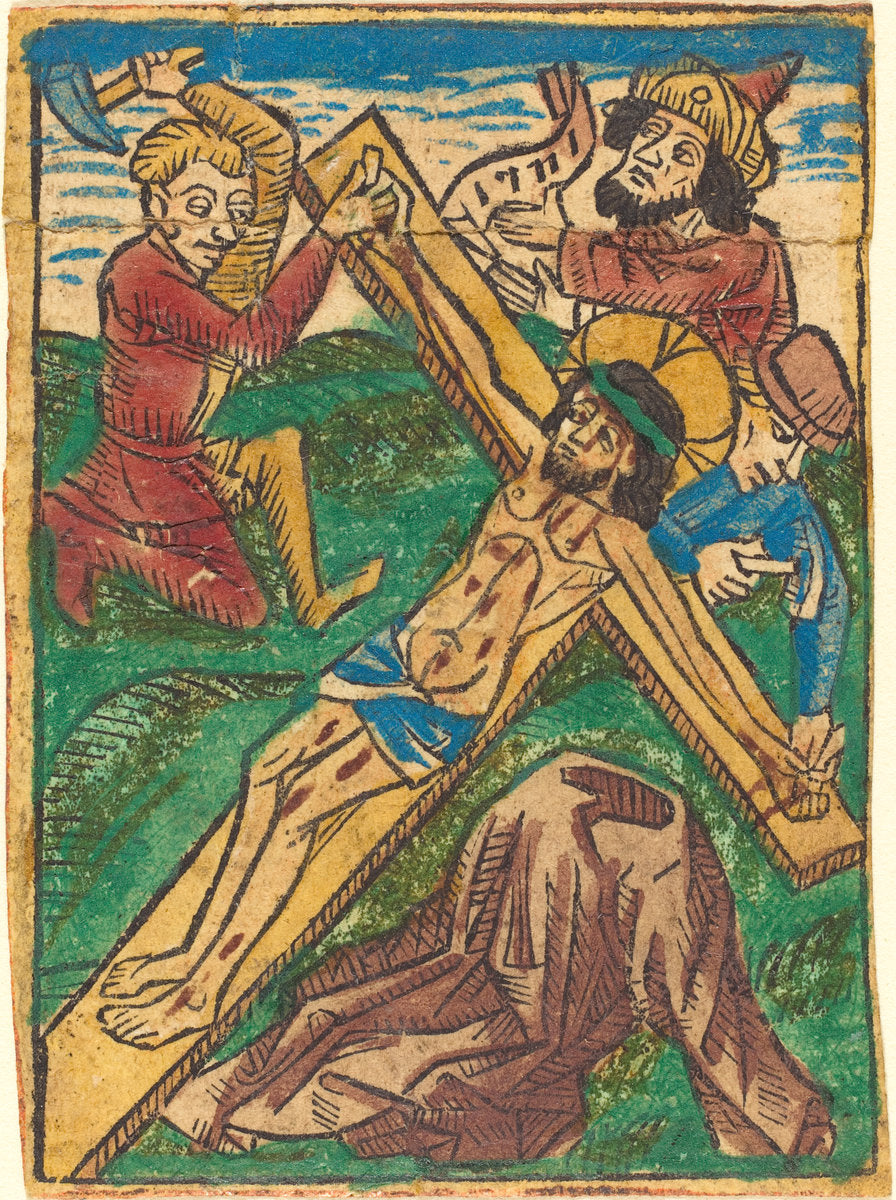 c. 1490 by German 15th Century (Christ Nailed to the Cross), 16X12"(A3)Poster Print