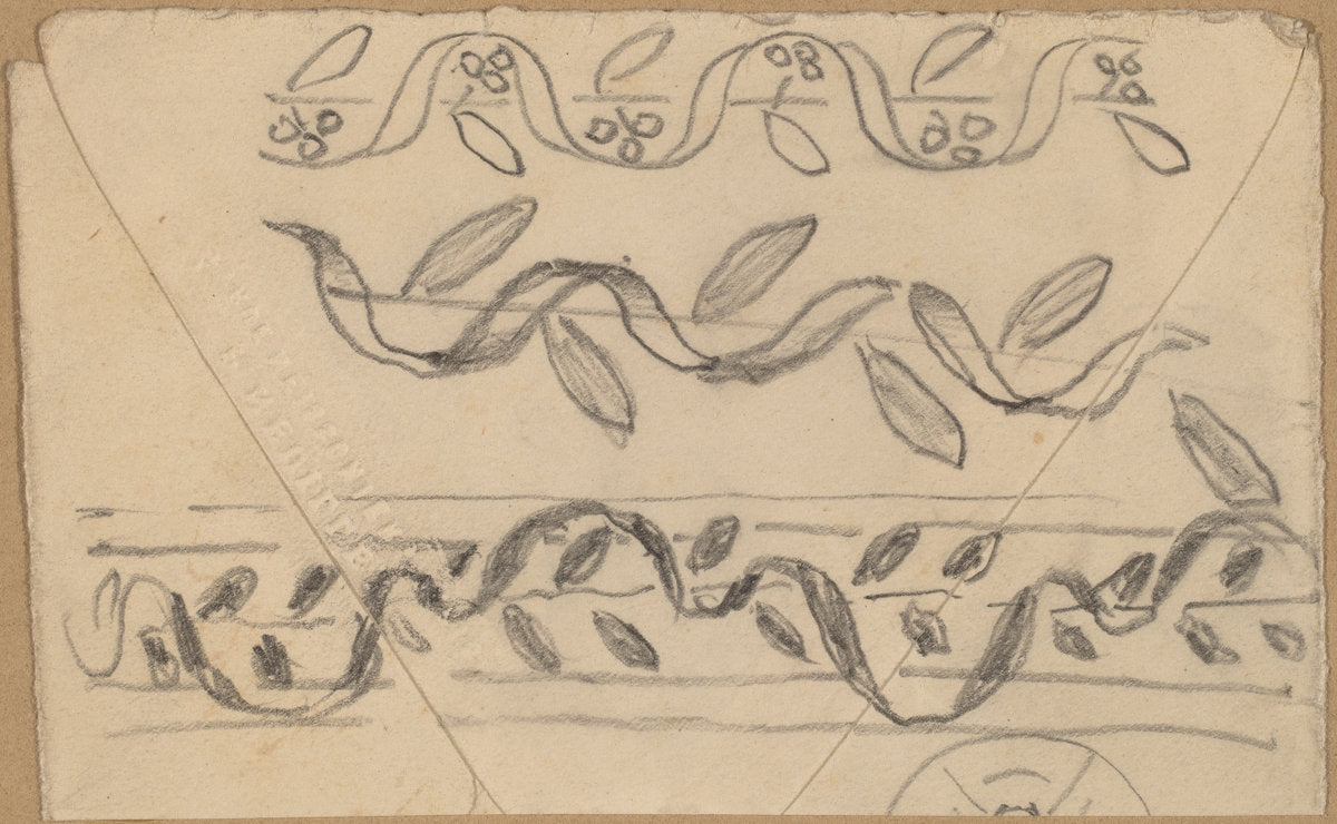 Studies for Border Designs by Charles Sprague Pearce (American, 1851 - 1914), 16X12"(A3)Poster Print