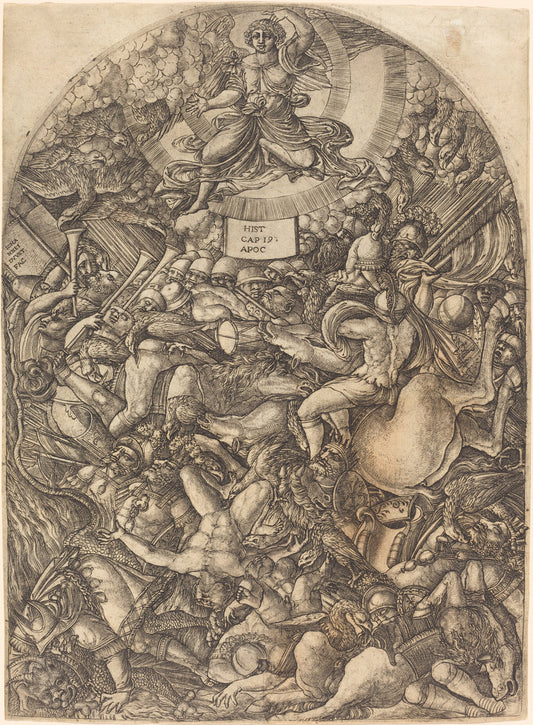 The Angel in the Sun Calling the Birds of Prey by Jean Duvet (French, 1485 - c. 1570), 16X12"(A3)Poster Print