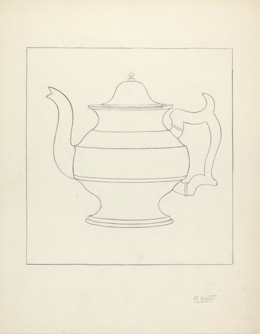 Pewter Pitcher by Henry Granet (American, active c. 1935), 16X12"(A3)Poster Print