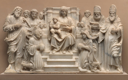 Madonna and Child with Saints and Donors by Probably Gasparo Cairano (Lombard, active 1489/1513 - died by 1519), 16X12"(A3)Poster Print