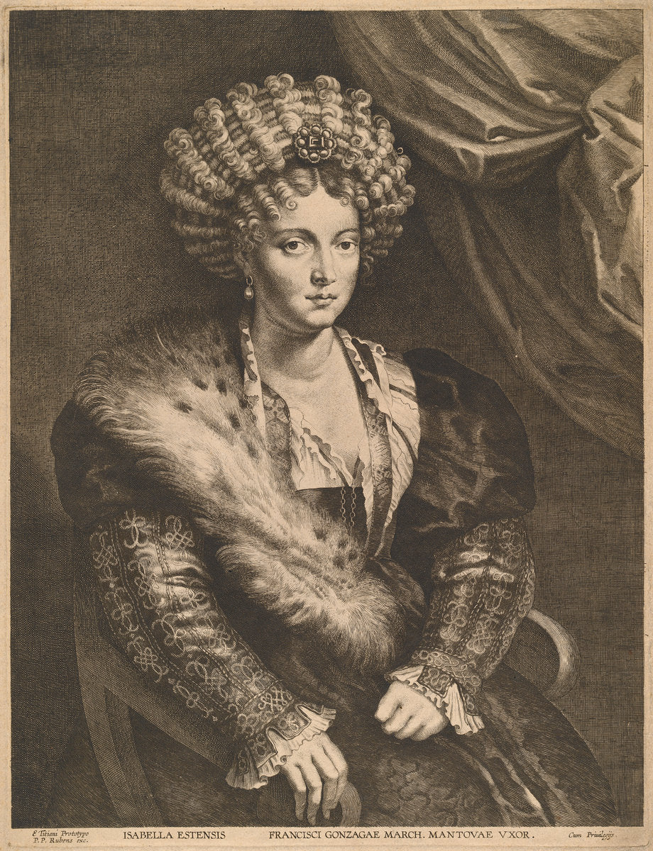 Isabella d'Este by Lucas Emil Vorsterman after Sir Peter Paul Rubens (Flemish, 1595 - 1675), 16X12"(A3)Poster Print