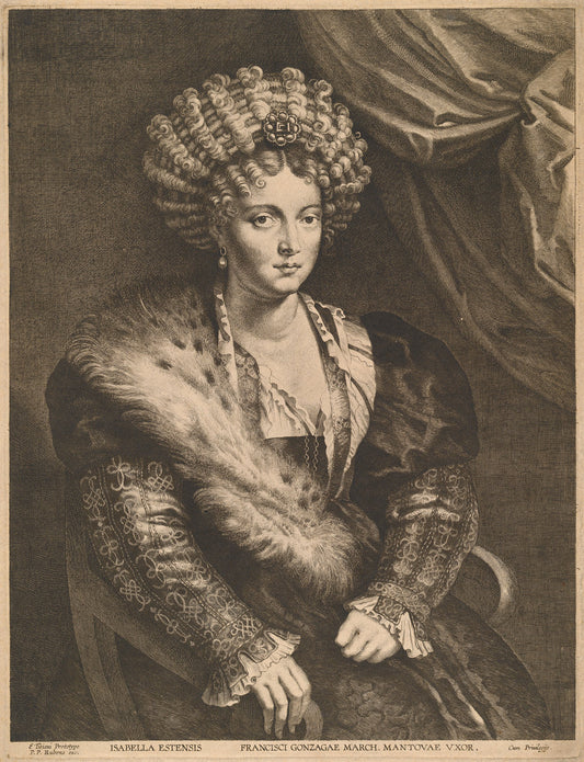 Isabella d'Este by Lucas Emil Vorsterman after Sir Peter Paul Rubens (Flemish, 1595 - 1675), 16X12"(A3)Poster Print