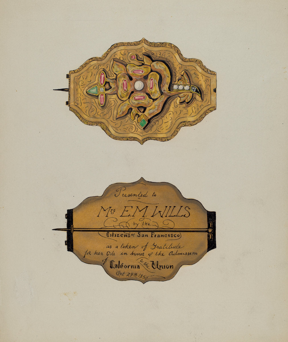 Brooch by Ellen Duncan (American, active c. 1935), 16X12"(A3)Poster Print