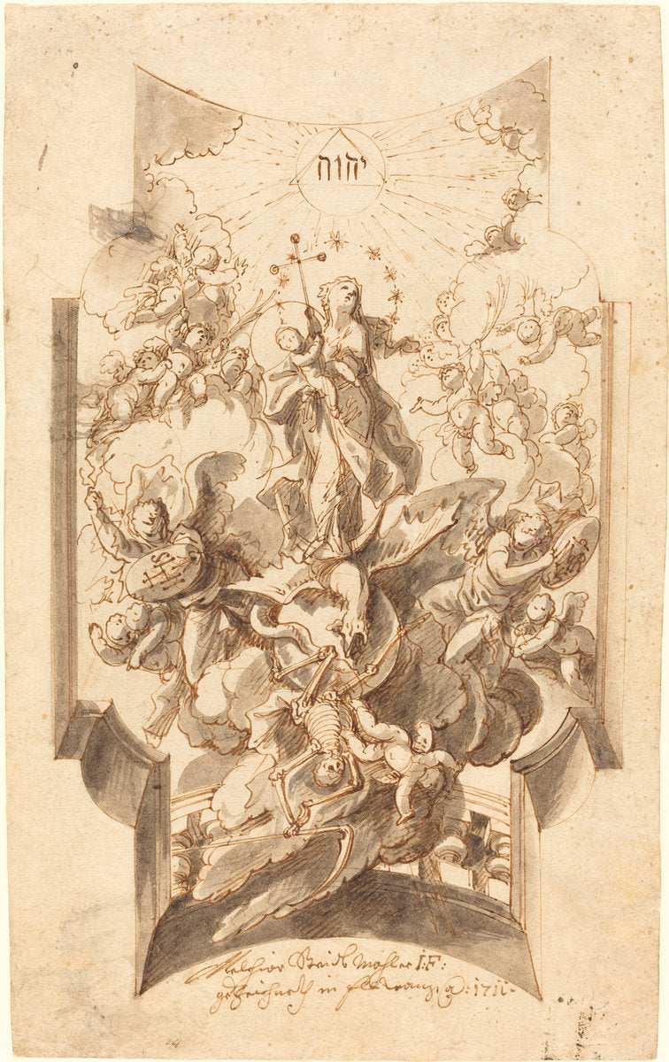 The Immaculate Conception by Melchior Steidl (Austrian, 1657 - 1727), 16X12"(A3)Poster Print