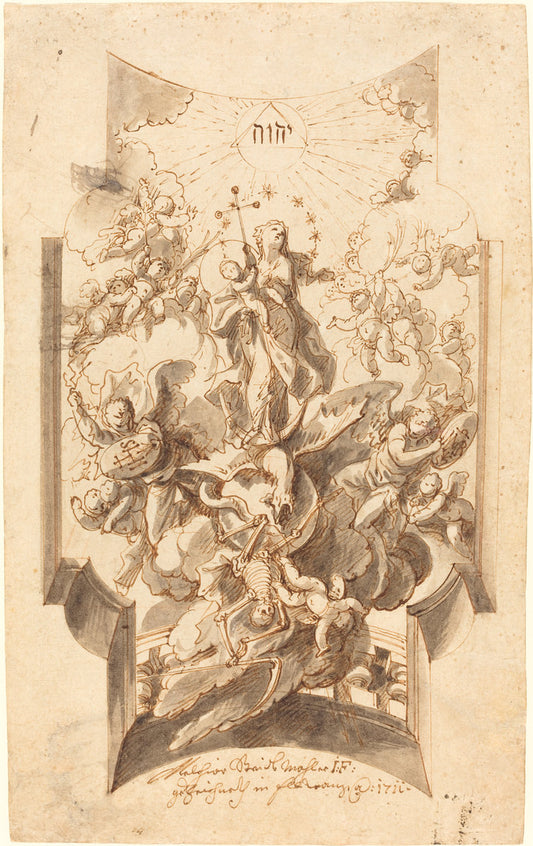 The Immaculate Conception by Melchior Steidl (Austrian, 1657 - 1727), 16X12"(A3)Poster Print