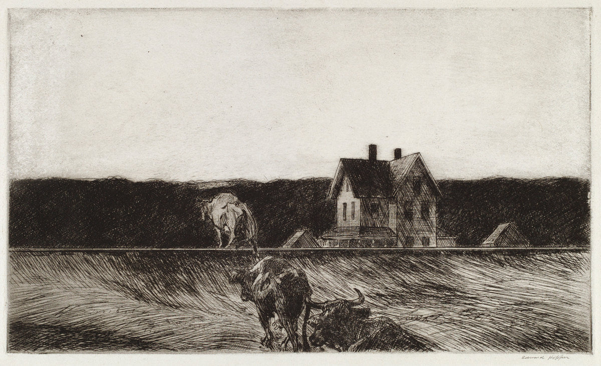 American Landscape by Edward Hopper (American, 1882 - 1967), 16X12"(A3)Poster Print