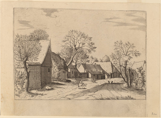 Farms and Shed by Johannes and Lucas van Doetechum after Master of the Small Landscapes (Dutch, active 1554/1572; died before 1589), 16X12"(A3)Poster Print