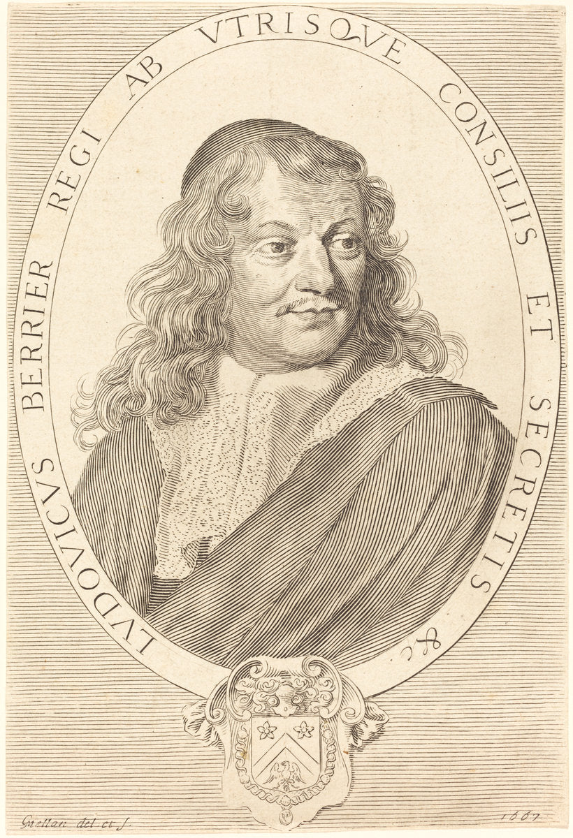 Louis Berryer by Claude Mellan (French, 1598 - 1688), 16X12"(A3)Poster Print