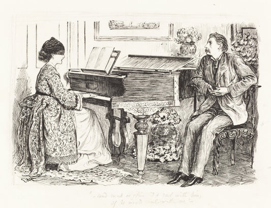 --And mist or glim, I'd sail with him, if he would sail with me-- by George Du Maurier (British, 1834 - 1896), 16X12"(A3)Poster Print