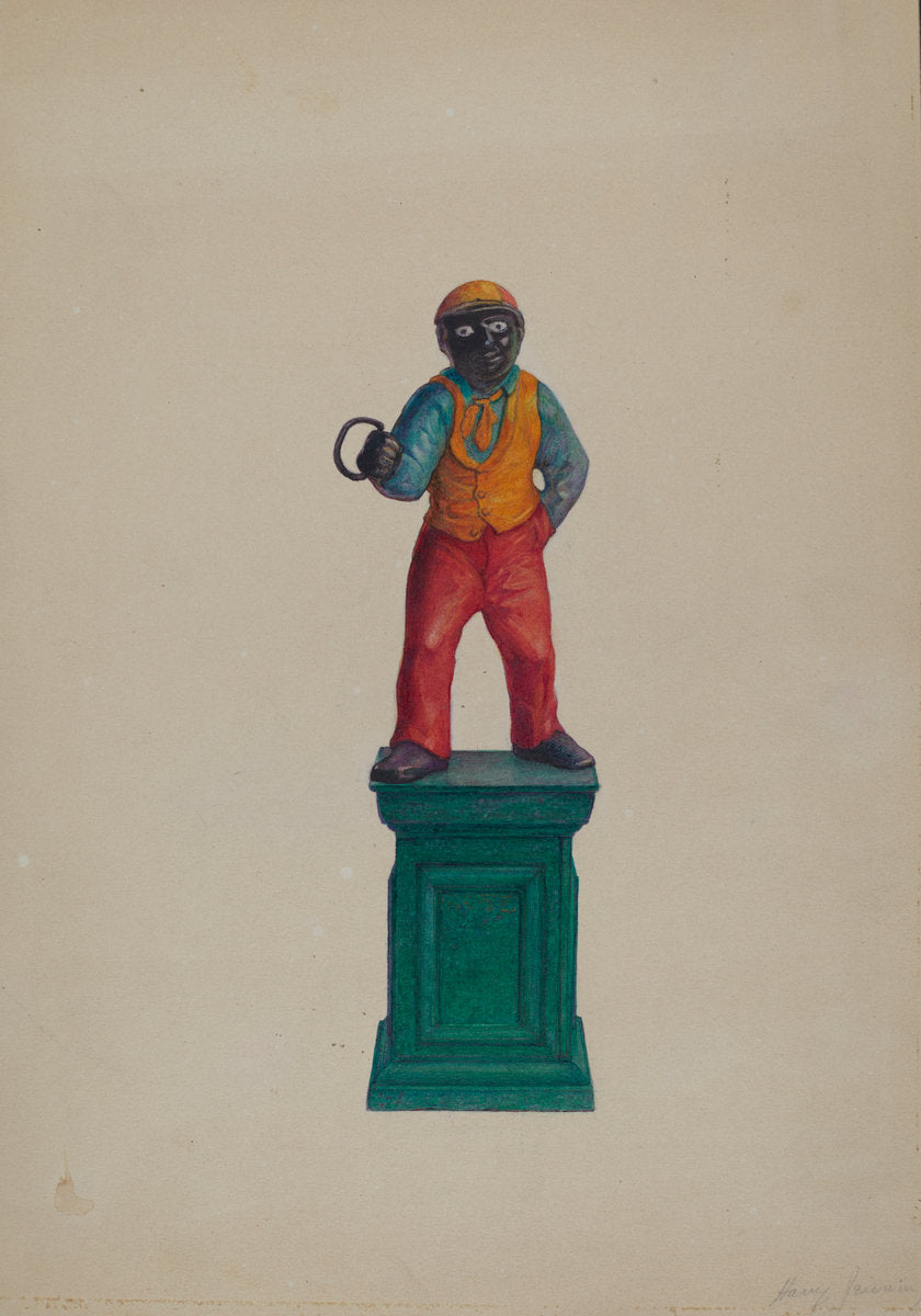 Iron Hitching Post by Harry Jennings (American, active c. 1935), 16X12"(A3)Poster Print