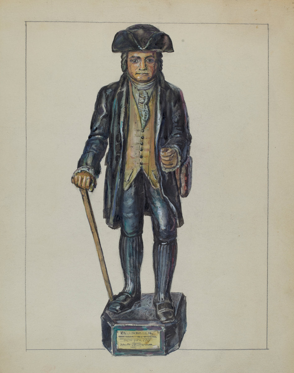 Figure of Knickerbocker by Gilbert Sackerman (American, active c. 1935), 16X12"(A3)Poster Print
