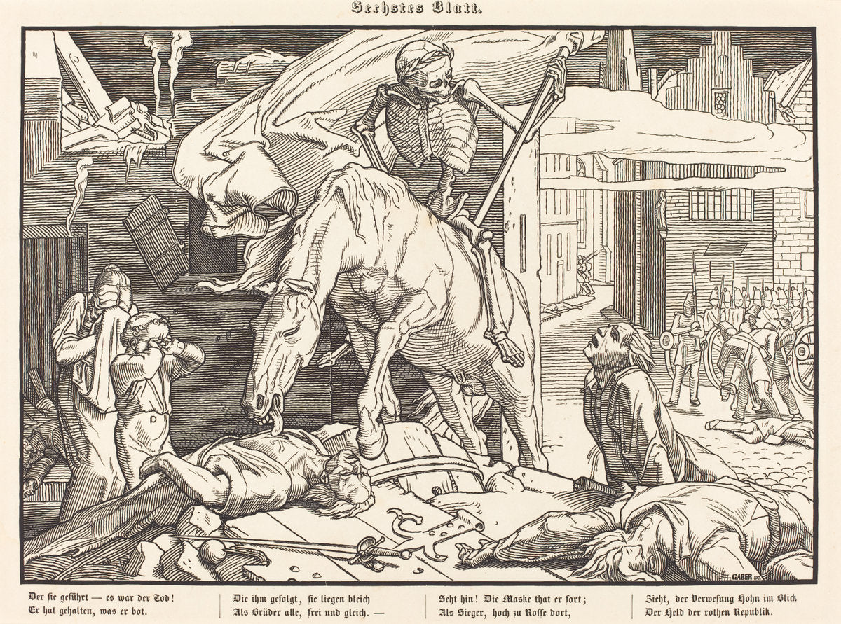 Auch ein Todtentanz VI by Alfred Rethel (German, 1816 - 1859), 16X12"(A3)Poster Print