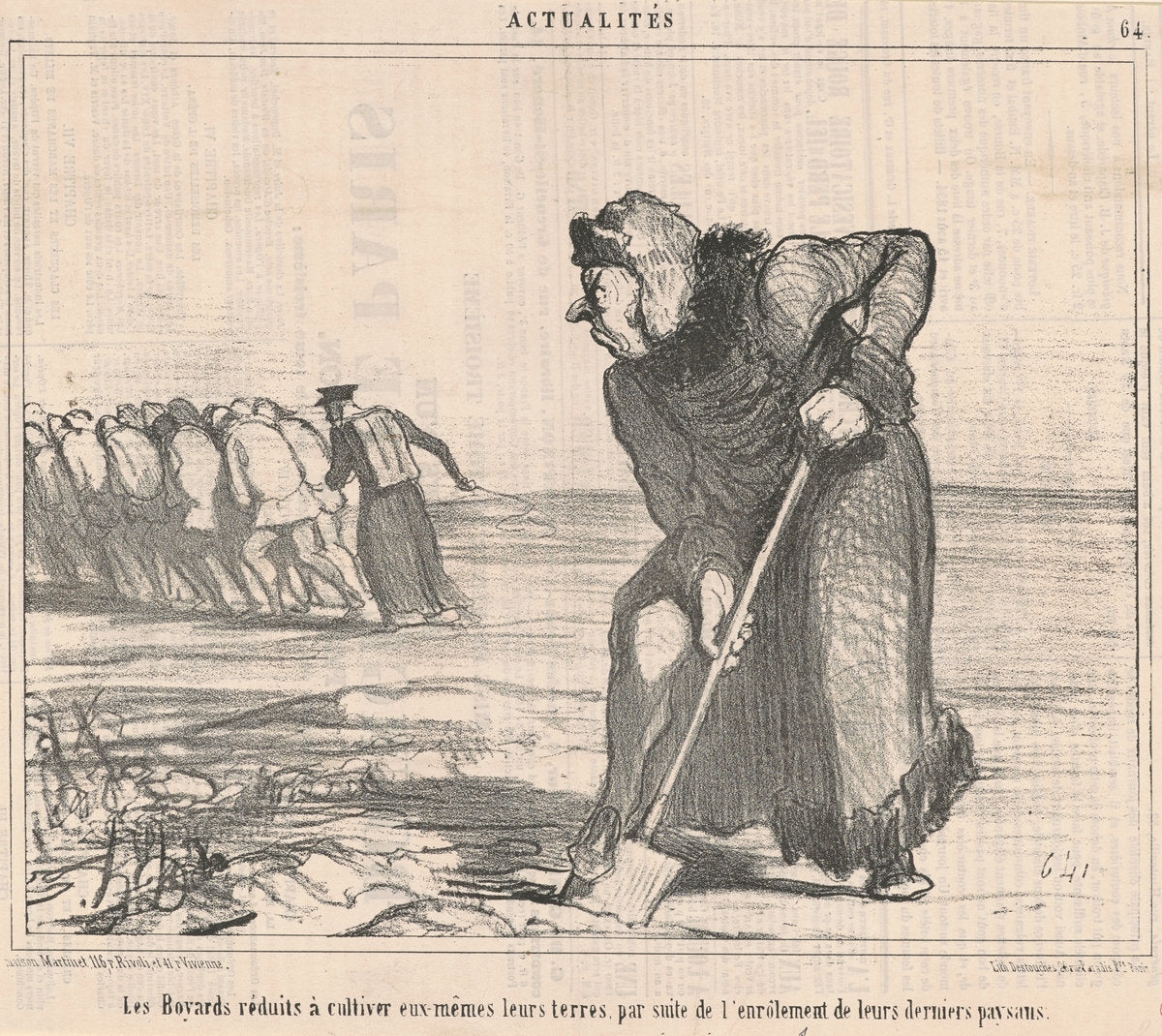 Les boyards réduits a cultiver ... by Honoré Daumier (French, 1808 - 1879), 16X12"(A3)Poster Print