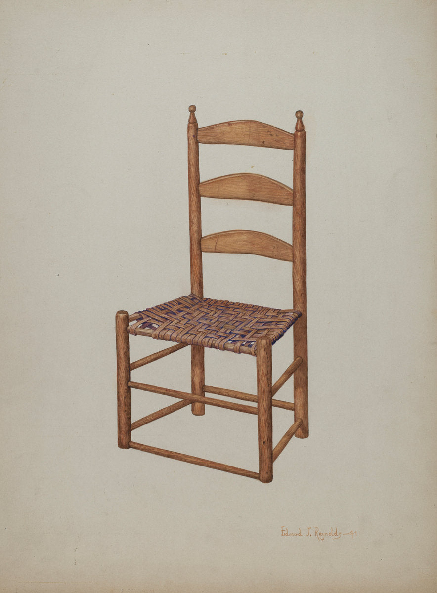 Hickory Chair by E.J. Reynolds (American, active c. 1935), 16X12"(A3)Poster Print