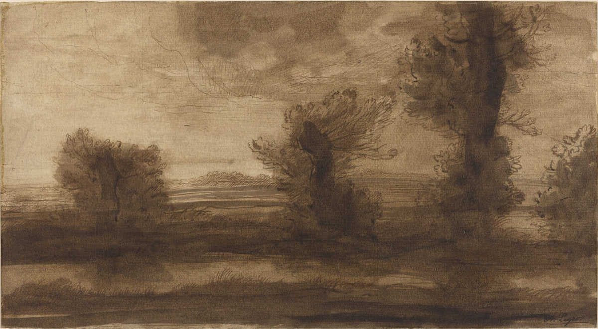In the Marshes by Alphonse Legros (French, 1837 - 1911), 16X12"(A3)Poster Print