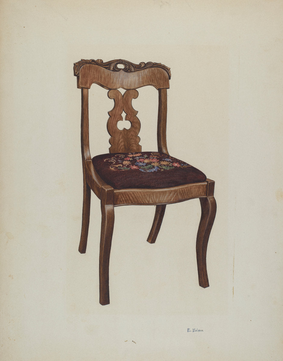 Side Chair by Lelah Nelson (American, active c. 1935), 16X12"(A3)Poster Print