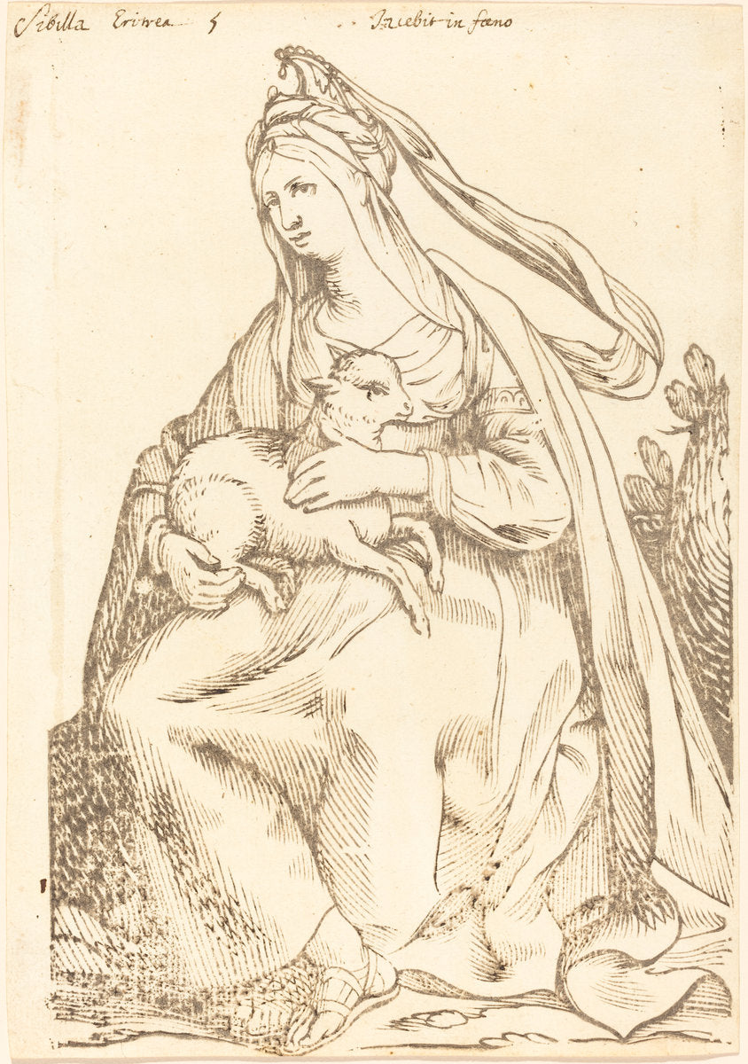 Sibylla Erythraea by Jacques Stella (French, 1596 - 1657), 16X12"(A3)Poster Print
