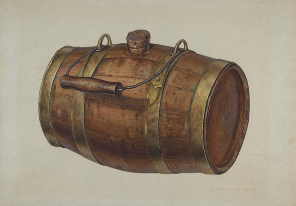 Field Keg by Edward L. Loper (American, born 1916), 16X12"(A3)Poster Print