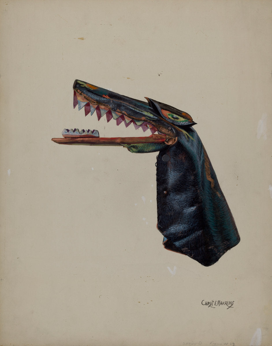 Hand Puppet - Snapdragon by Chris Makrenos (American, active c. 1935), 16X12"(A3)Poster Print