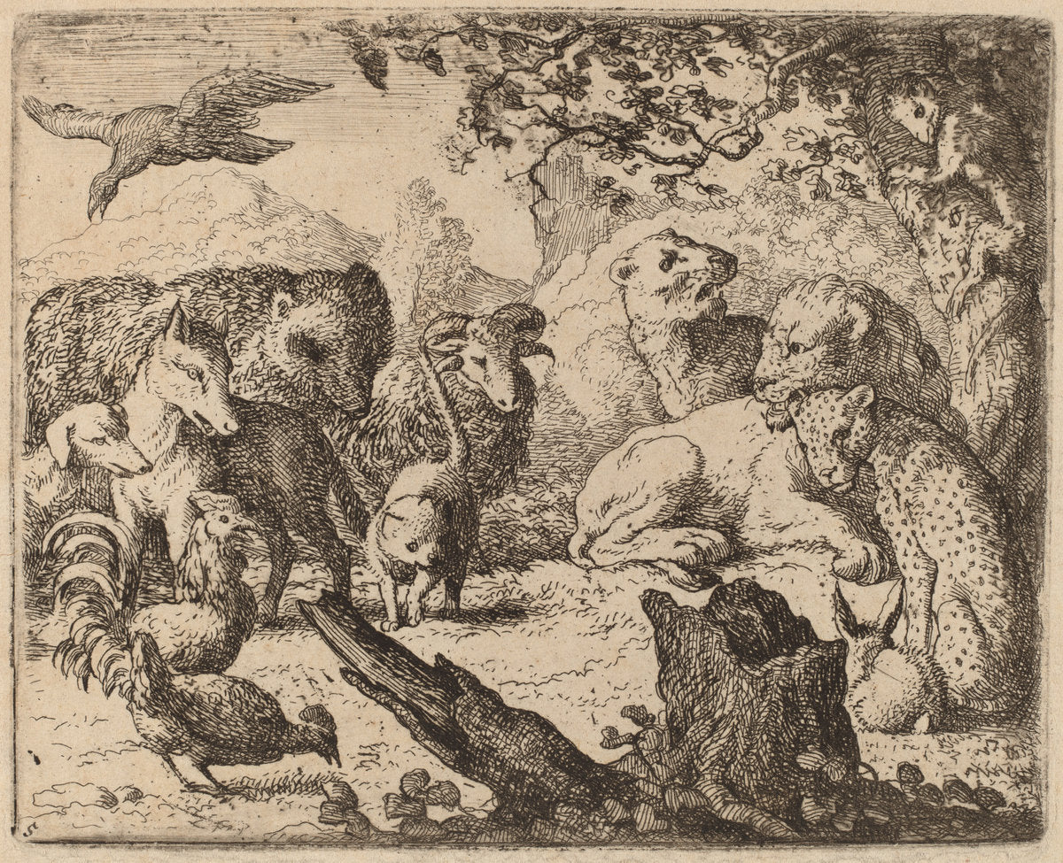 The Lion Announces a Peace by Allart van Everdingen (Dutch, 1621 - 1675), 16X12"(A3)Poster Print