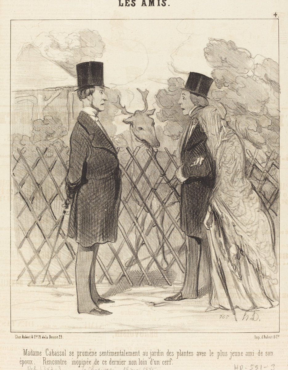 Madame Cabassol se promène... by Honoré Daumier (French, 1808 - 1879), 16X12"(A3)Poster Print