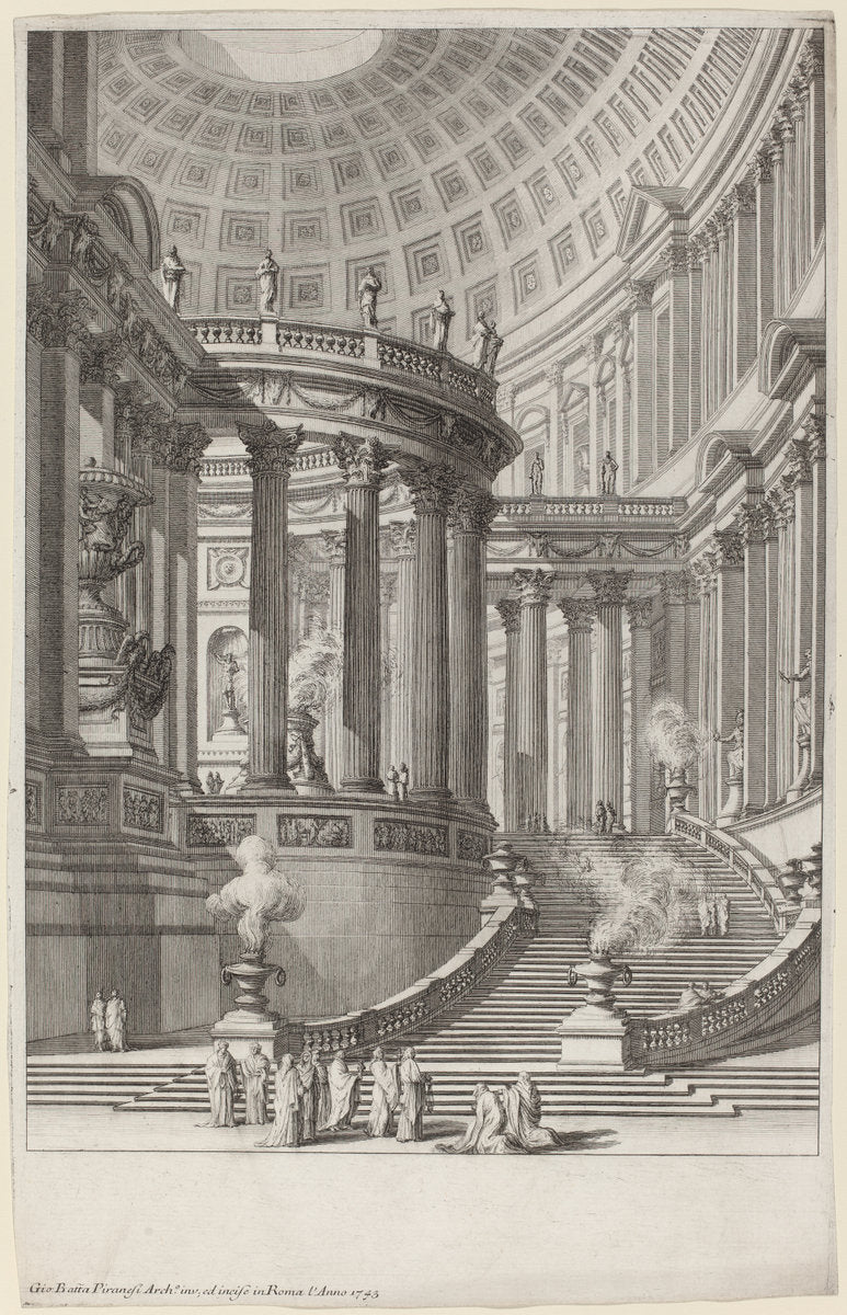 Tempio antico by Giovanni Battista Piranesi (Italian, 1720 - 1778), 16X12"(A3)Poster Print
