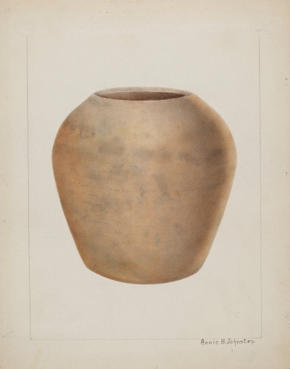 Stoneware Flower Pot by Annie B. Johnston (American, active c. 1935), 16X12"(A3)Poster Print