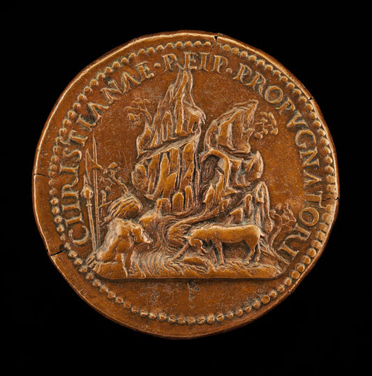 second half 16th century by Italian 16th Century (Unicorn Before a High Rock [reverse]), 16X12"(A3)Poster Print