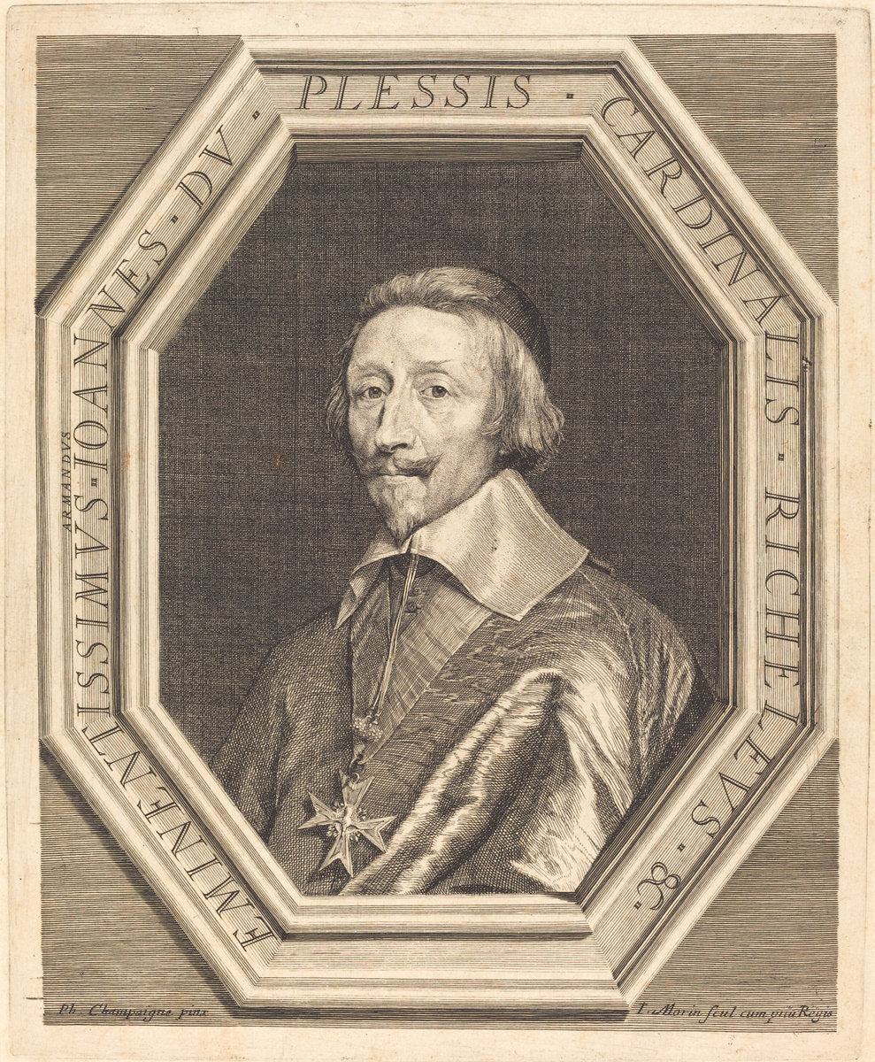 Cardinal Richelieu by Jean Morin after Philippe de Champaigne (French, c. 1600 - 1650), 16X12"(A3)Poster Print