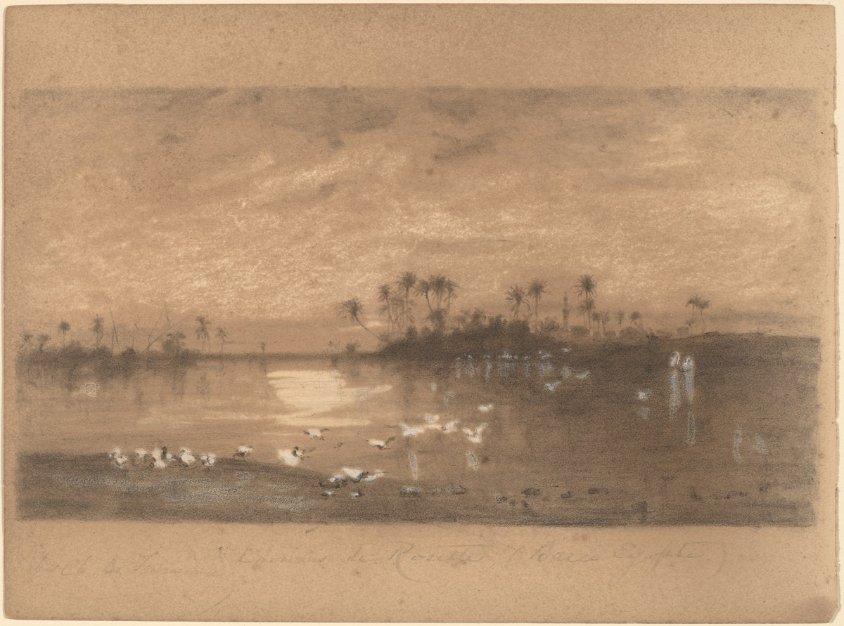 Rosetta, Egypt by Charles J. Bridgman (American, 1841 - 1895), 16X12"(A3)Poster Print