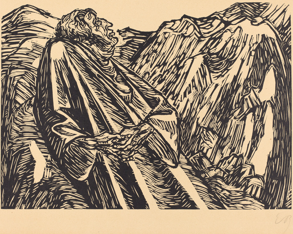The Cliffs by Ernst Barlach (German, 1870 - 1938), 16X12"(A3)Poster Print