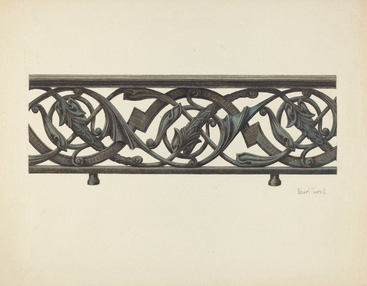 Fence by Pearl Torell (American, active c. 1935), 16X12"(A3)Poster Print