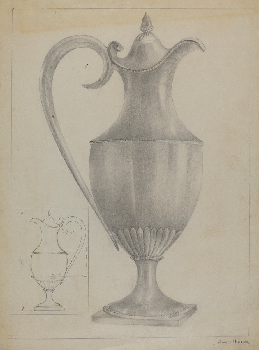 Silver Flagon by Louis Annino (American, active c. 1935), 16X12"(A3)Poster Print