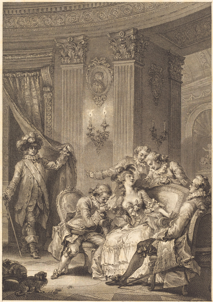 Le mari confesseur by Jean-Baptiste Tilliard and Antoine-Jean Duclos after Jean-Honoré Fragonard (French, 1742 - 1795), 16X12"(A3)Poster Print