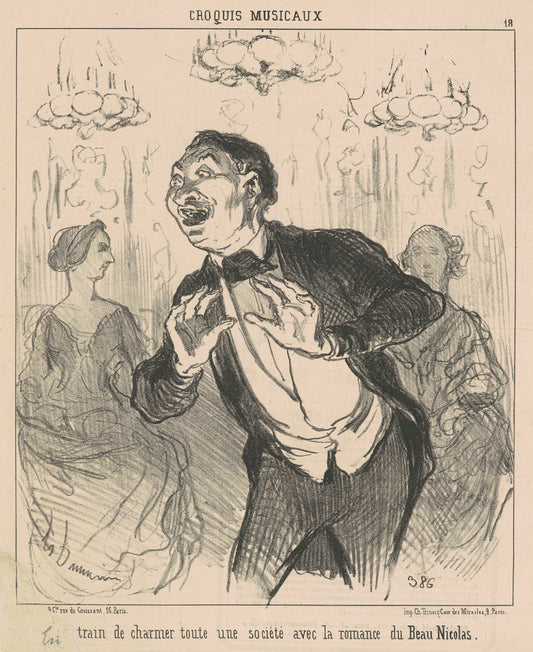 En train de charmer toute une société ... by Honoré Daumier (French, 1808 - 1879), 16X12"(A3)Poster Print