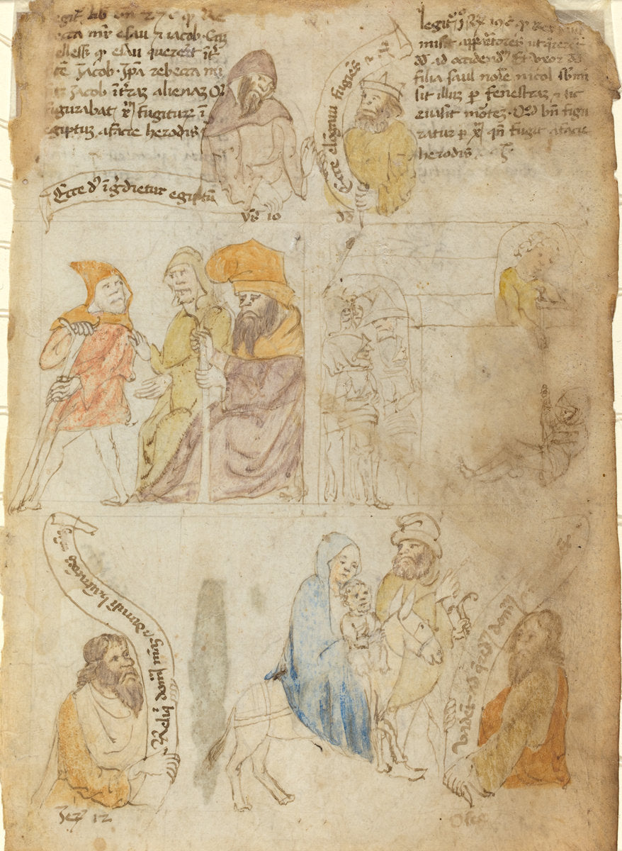 early 15th century by Italian 15th Century (The Flight into Egypt [recto]), 16X12"(A3)Poster Print
