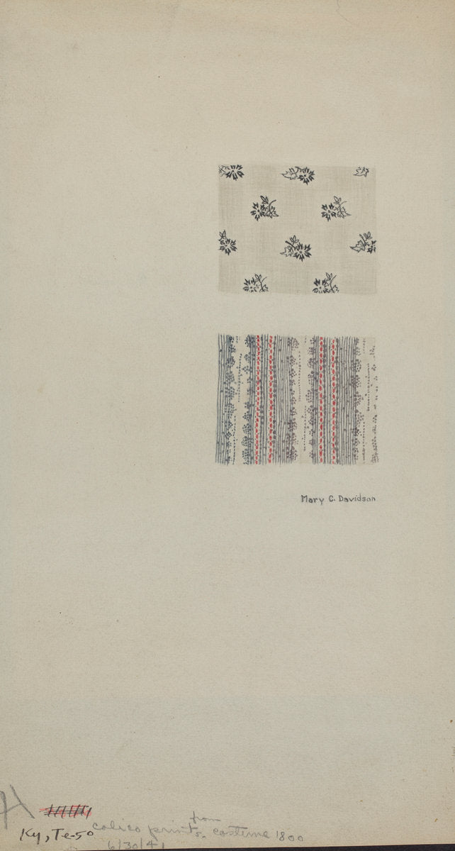 Calico Prints from Costume by Mary C. Davidson (American, active c. 1935), 16X12"(A3)Poster Print